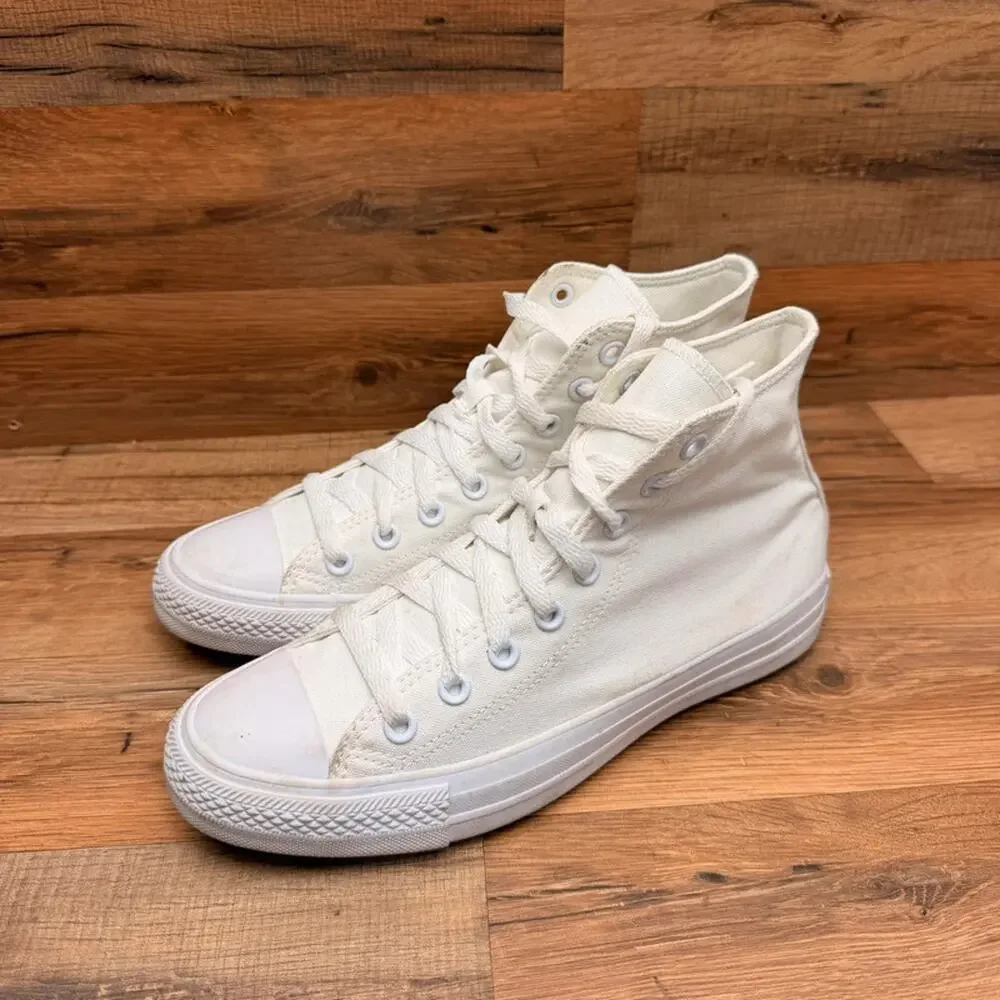 Converse CTAS High Throwback Wo’s size 9.5  All Star 2 Hi White canvas  sneakers